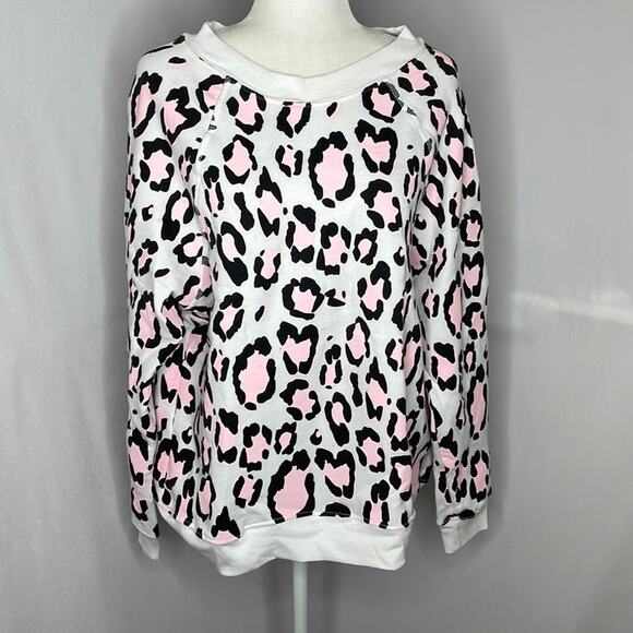 NWT wild fox sommers white and pink leopard print sweatshirt - very oversized - Picture 3 of 10
